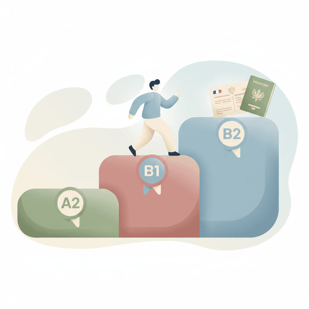 Quel niveau de français pour le titre de séjour et la naturalisation ? Guide A2 / B1 / B2